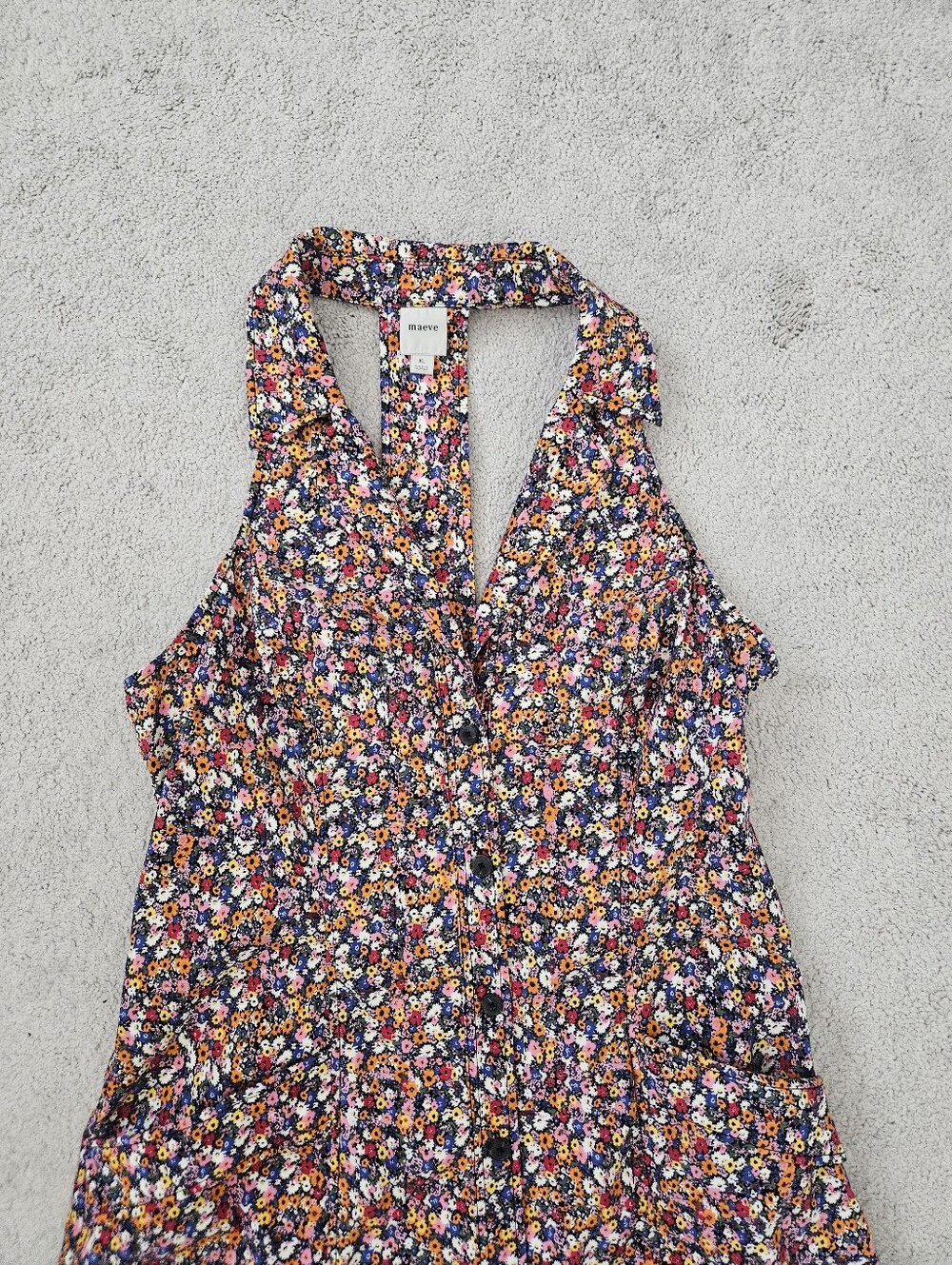 Maeve Anthropologie | Sleeveless T-Back Blazer Mini Dress Multi Floral Women XL - Picture 5 of 9